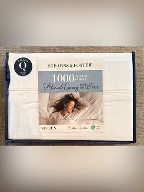1000 Thread Count Sateen Sheet Set - White (Queen)